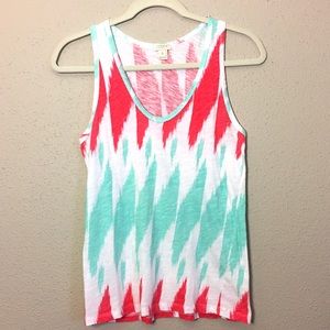 J. Crew Factory Coral and Mint Tank
